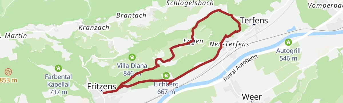 Route map: Zum Heilwasser der Maria Larch Kapelle